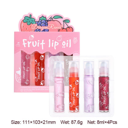 New Fashion 4-Pack Roll-On Lip Oil Set for Hydration-Homeunderwear