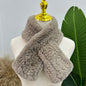 Hand-Knitted Real Rabbit Fur Scarf - Winter Accessory