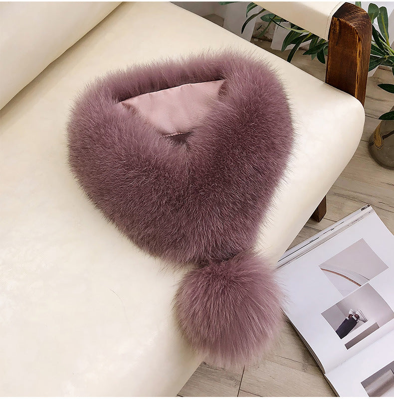 Warm Fox Fur Scarf - Winter Accessory