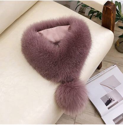 Warm Fox Fur Scarf - Winter Accessory