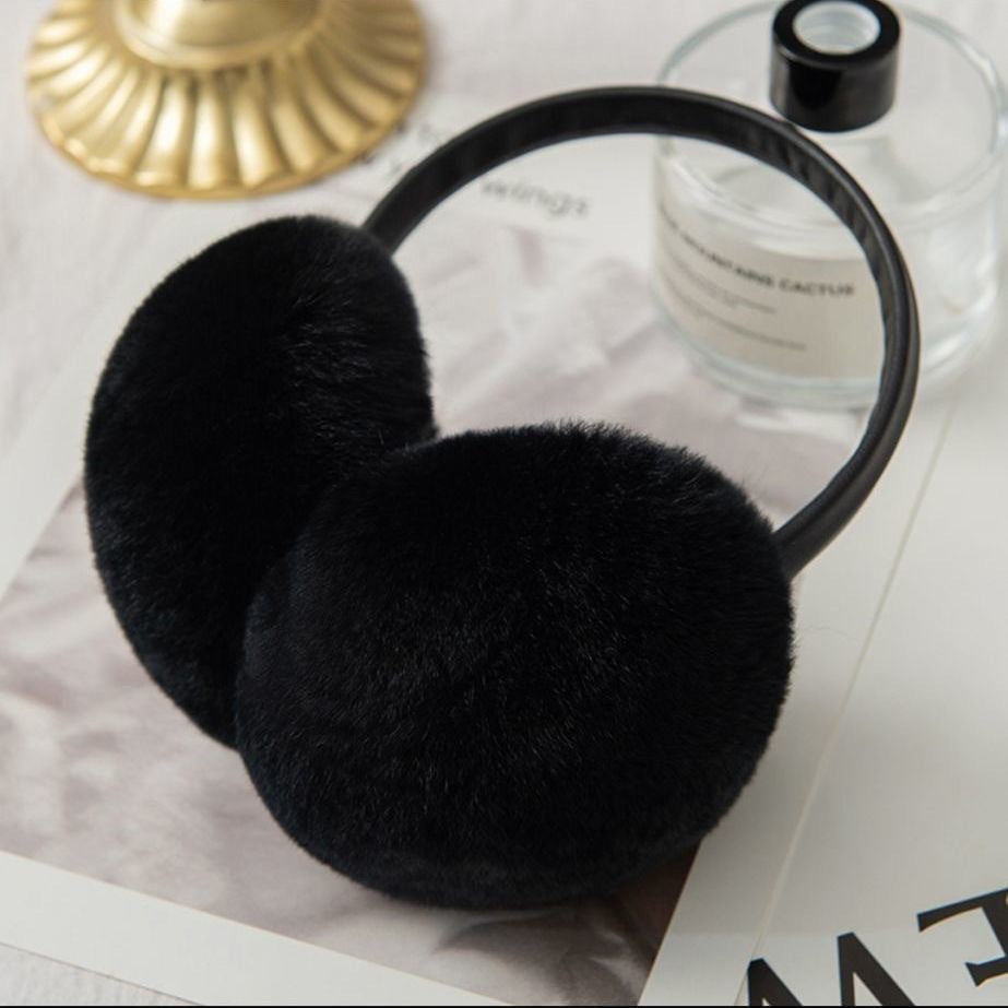 Cute Real Rabbit Fur Ear Muffs - Warm & Stylish