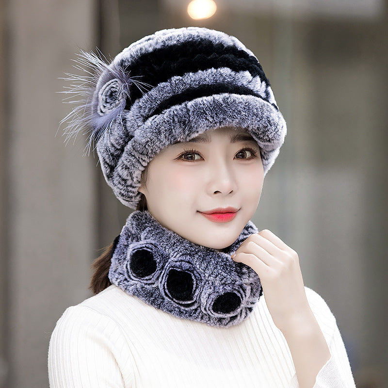 Warm Real Rabbit Fur Cap - Stylish Winter Hat