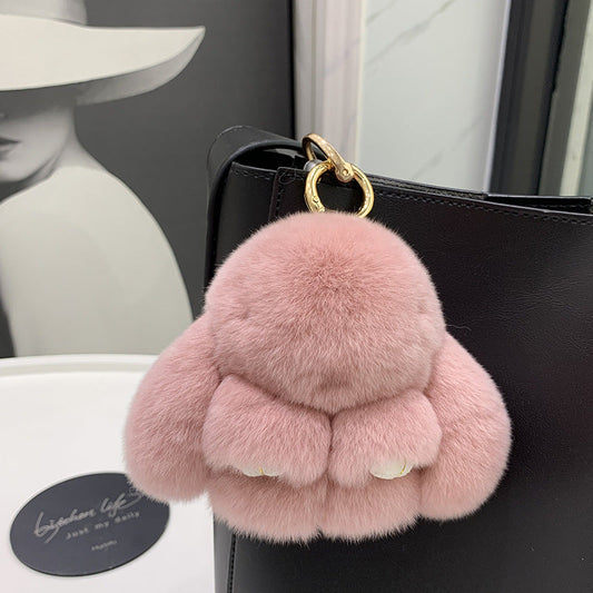 Cute New Rex Rabbit Fur Charm for Bags & Keys