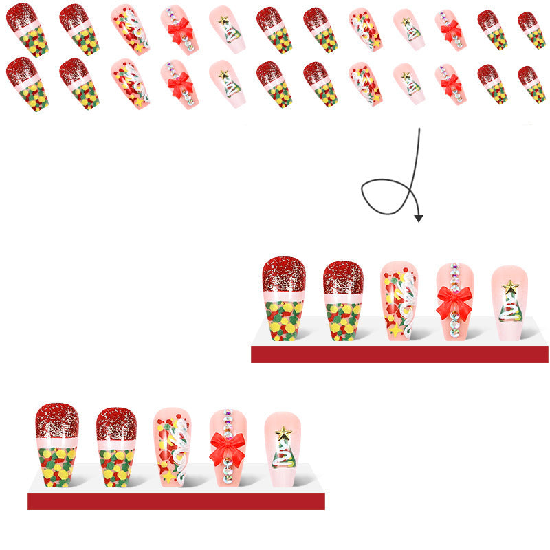 New Fashion3D Bow Christmas Nail Tips