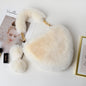 New Heart Shaped Fuzzy Handbag Shoulder Purse