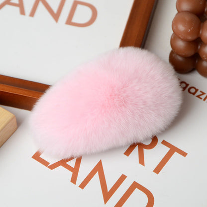 Cute Faux Fur Hair Clip - Korean Trendy Accessory