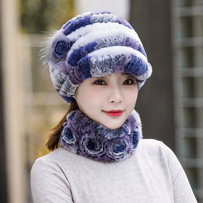 Warm Real Rabbit Fur Cap - Stylish Winter Hat