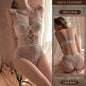 Sexy Suspender Lace Perspective Open Onesie Women's Pajamas Sex Underwear