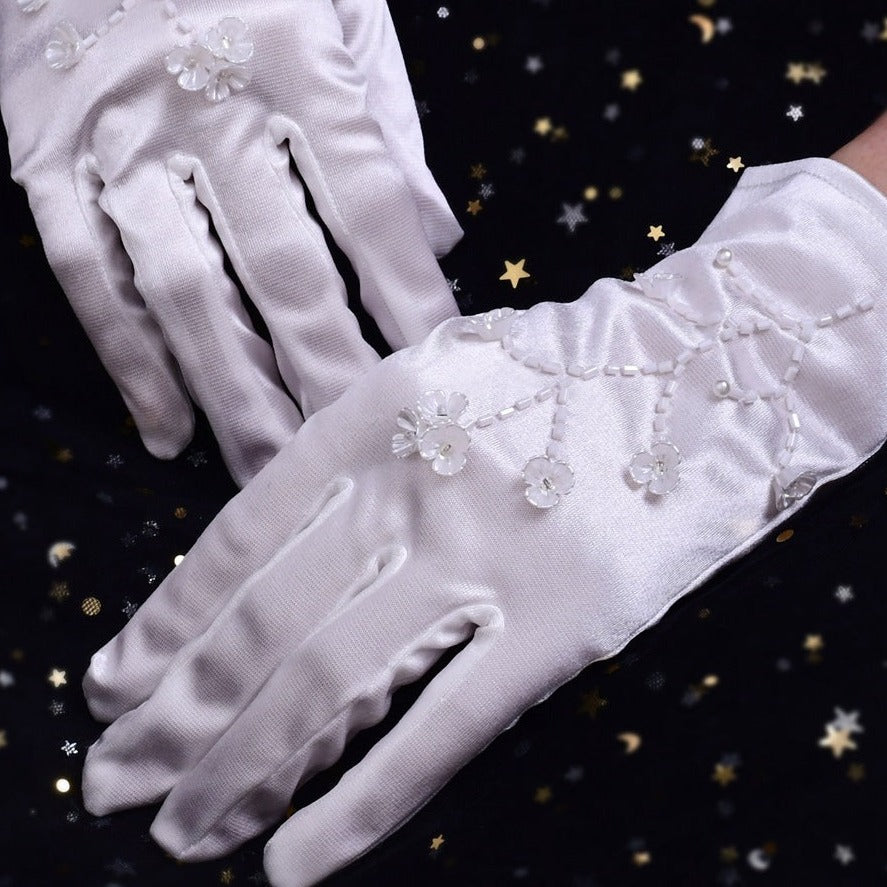 White Satin Ceremonial Gloves