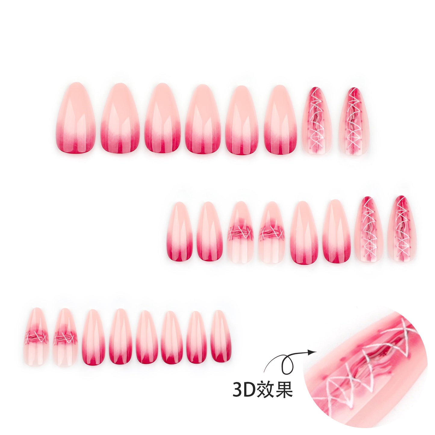 3D Gradient Halloween Acrylic Nails, Wearable Nail Ar