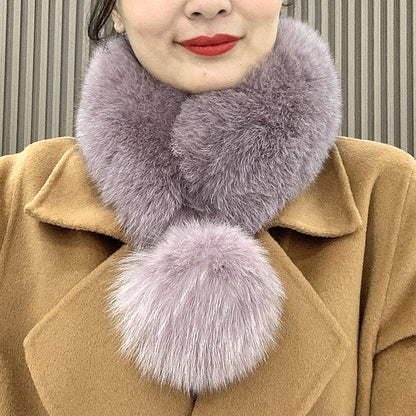 Warm Fox Fur Scarf - Winter Accessory