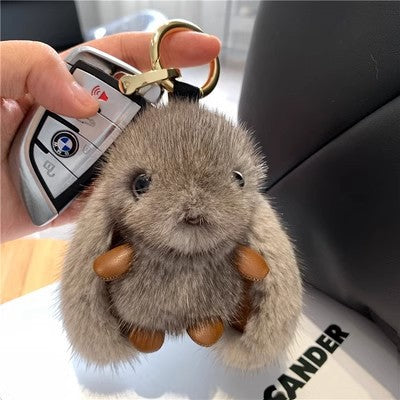 Cute Faux Mink Bunny Keychain Plush Toy Gift