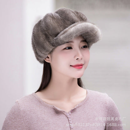 Winter Mink Fur Beret - Stylish & Warm