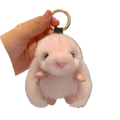 Cute Faux Mink Bunny Keychain Plush Toy Gift