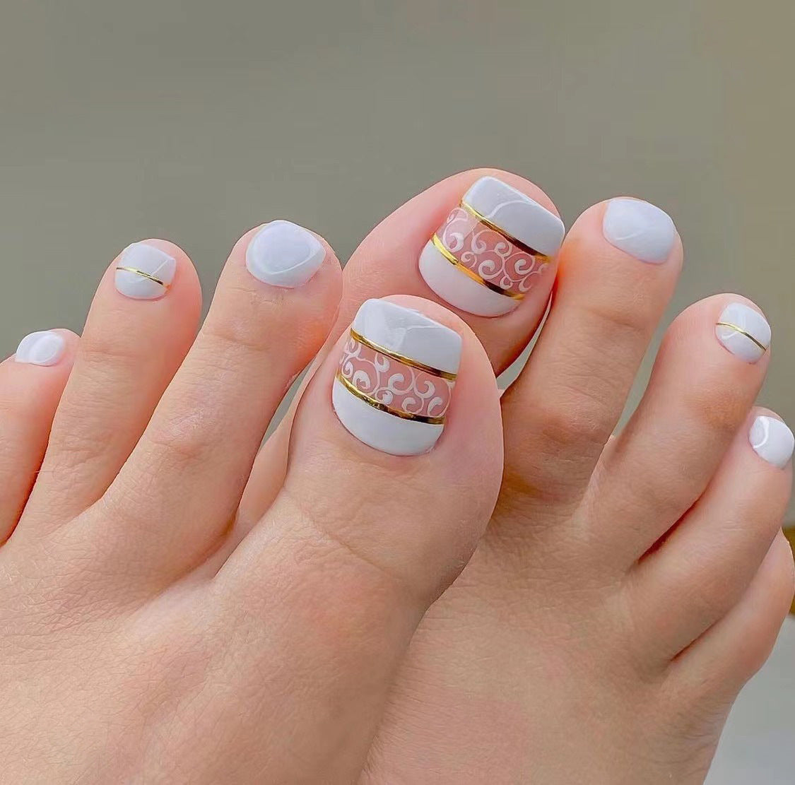 Removable Toe Nail Art, Wear-On Foot Nails