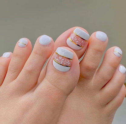 Removable Toe Nail Art, Wear-On Foot Nails