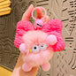 Creative Fuzzy Bow Coal Ball Keychain - 9x9.5cm Toy