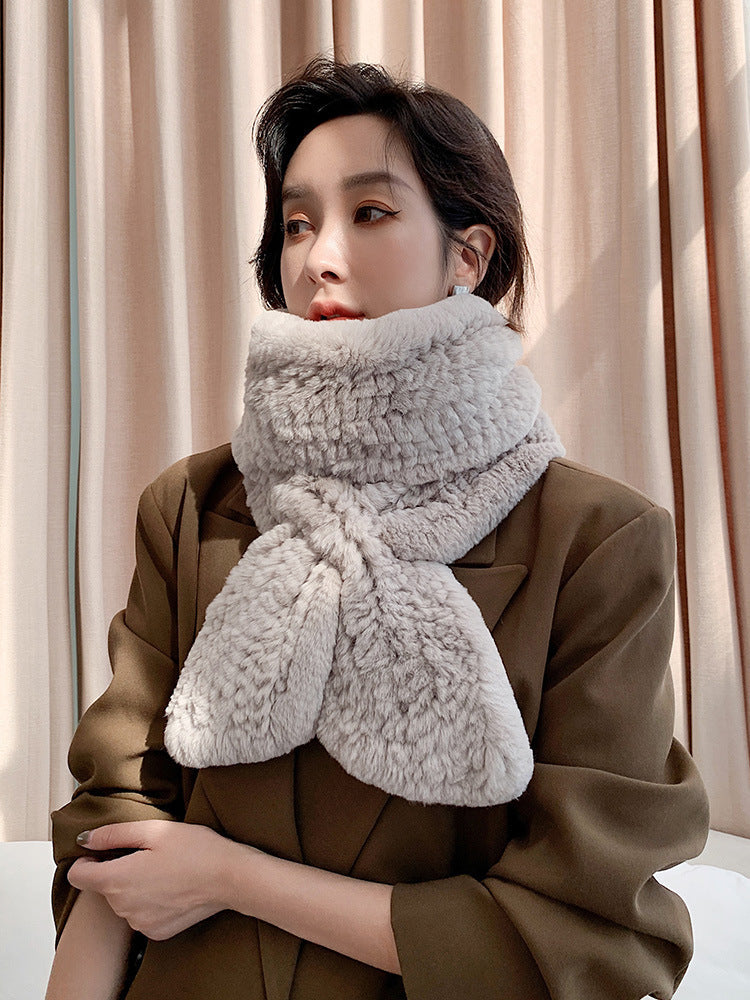 Long Real Rabbit Fur Scarf - Stylish Winter Accessory