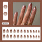 Aurora Flash Leopard Print Fall Nails 24 Pieces