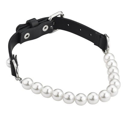 New Leather Pearl Choker