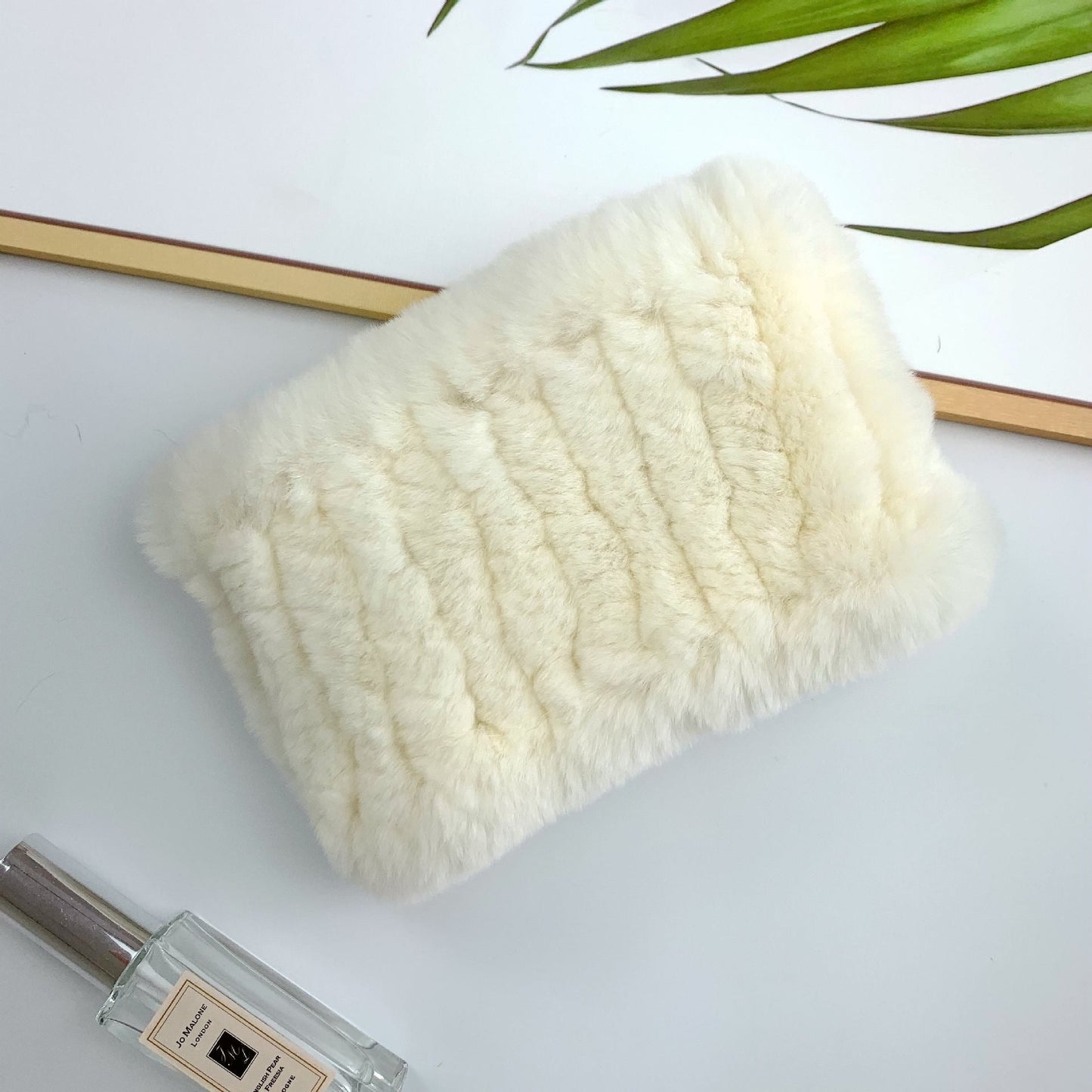 Warm Real Rabbit Fur Neck Warmer - Elastic Design