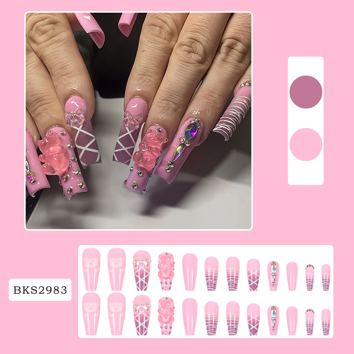 New FashionLong INS Style Faux Nail Tips