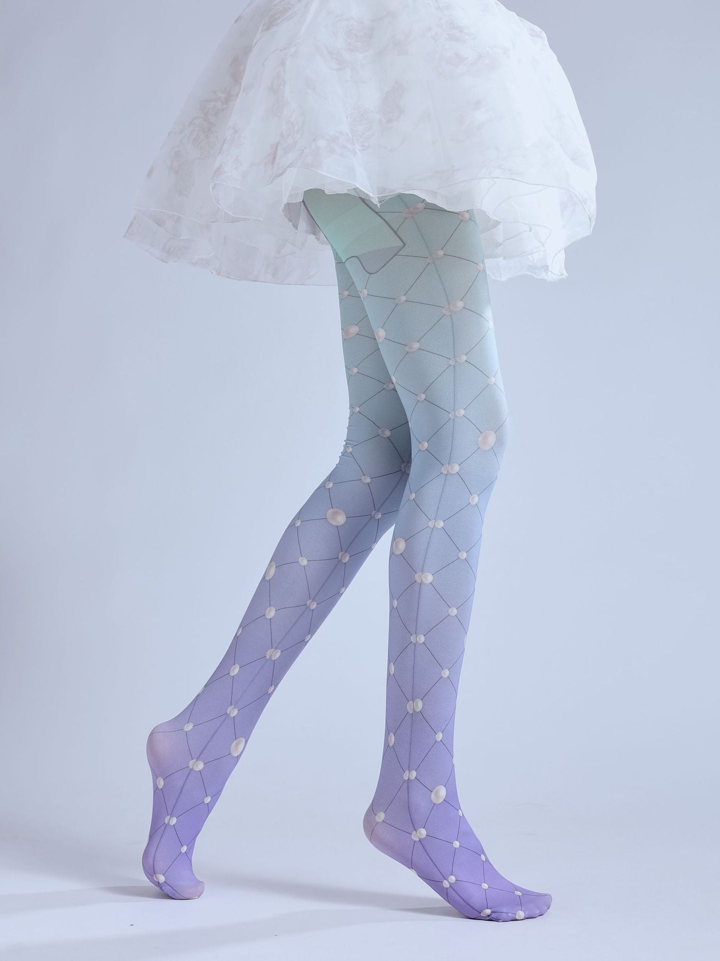 Purple Gradual Change Lolita Stockings Mesh Pantyhose