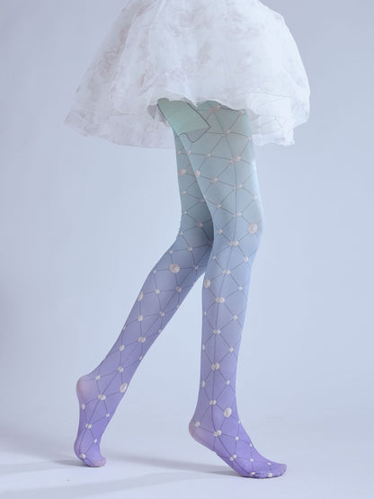 Purple Gradual Change Lolita Stockings Mesh Pantyhose