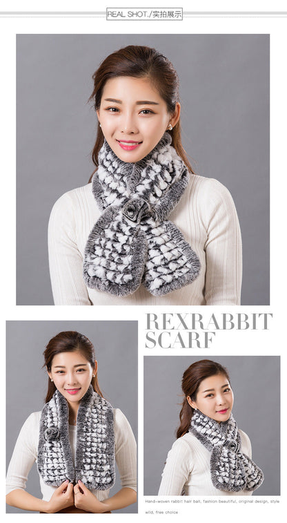 Real Rabbit Fur Winter Scarf - Cozy & Stylish