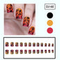 Autumn Red Yellow Gradient Short Square Maple Leaf Nail Tips