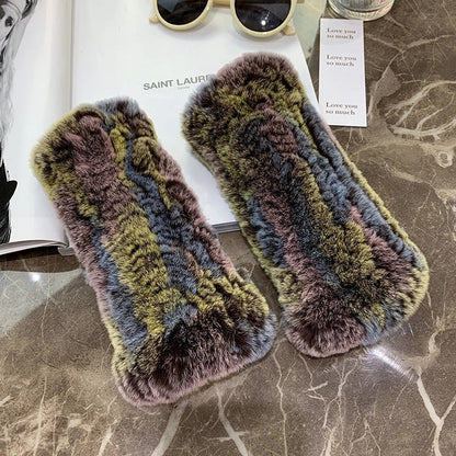 Cute Real Rabbit Fur Mittens - Warm & Stylish