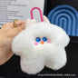 Cute Real Rabbit Fur Ice Cream Keychain Plush Gift