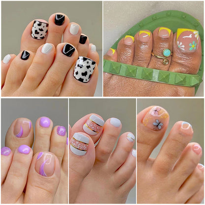 Removable Toe Nail Art, Wear-On Foot Nails