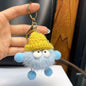 Cute Fuzzy Coal Ball Charm - Keychain & Bag Accessory