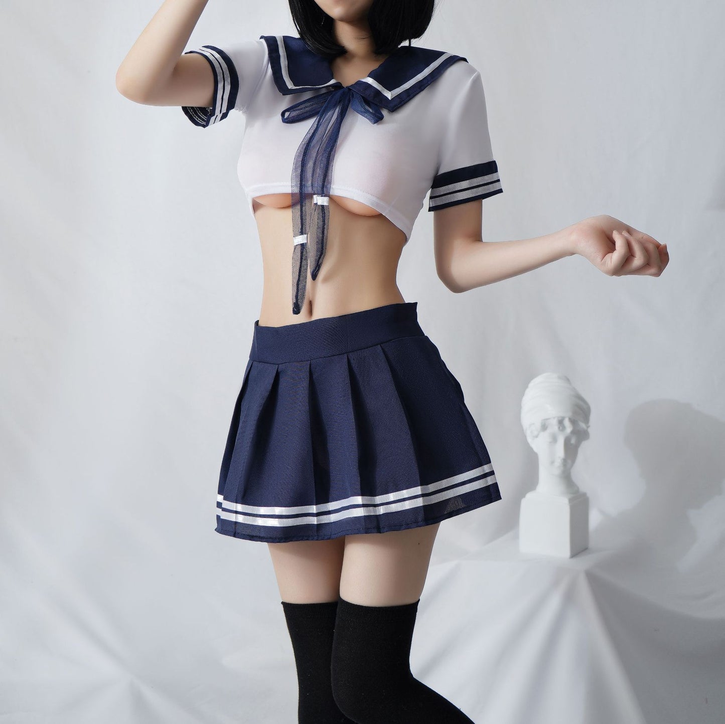 Free Shipping for Sexy Student Uniform Pleated Skirt Sailor Suit Set