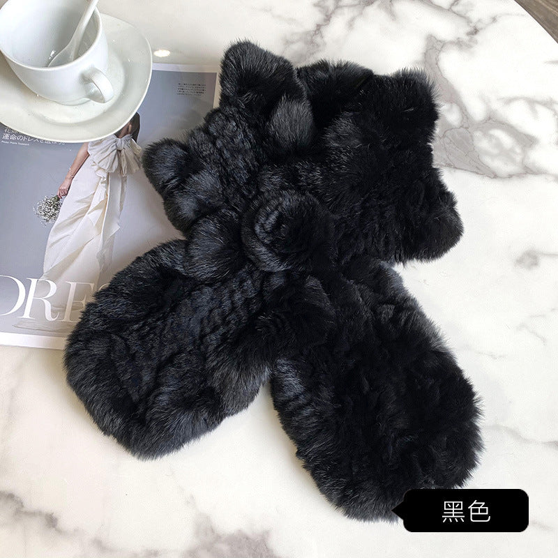 "Fashionable Real Rabbit Fur Scarf - Winter Accessory