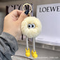 Cute Long-Legged Coal Ball Rabbit Fur Keychain Toy