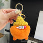 Cute Coal Ball Real Rabbit Fur Charm Keychain Accessory