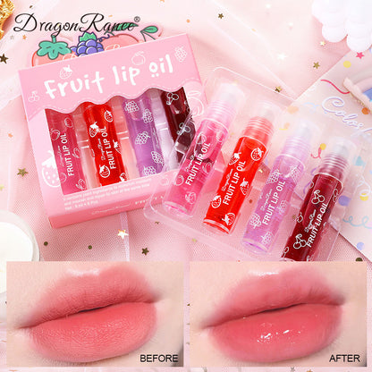 New Fashion 4-Pack Roll-On Lip Oil Set for Hydration-Homeunderwear