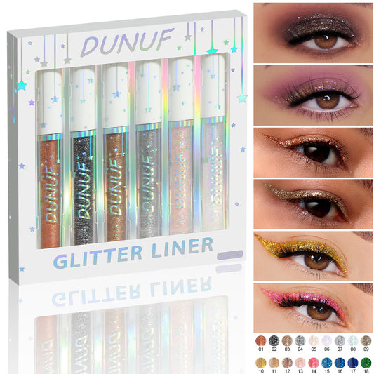 6-Piece Glitter Liquid Eyeliner Set-Homeunderwear