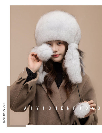 Warm Fox Fur Ear Flap Hat - Winter Fashion Trend