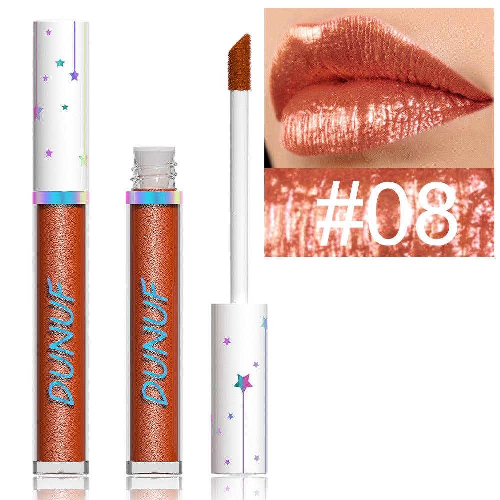 12-Color Shimmer Long-Lasting Waterproof Lip Gloss-Homeunderwear