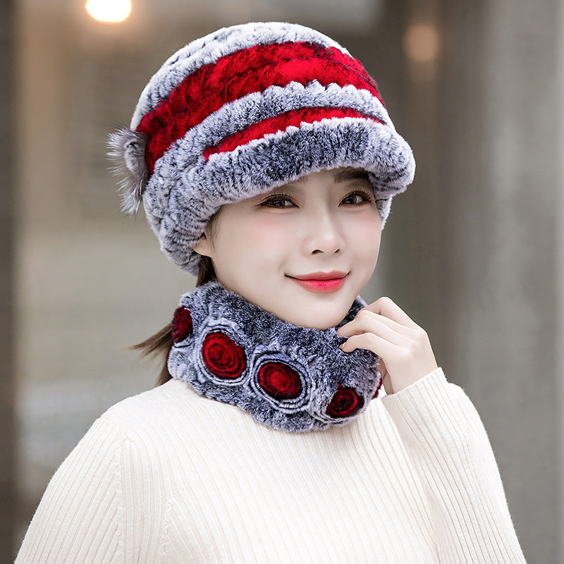 Warm Real Rabbit Fur Cap - Stylish Winter Hat