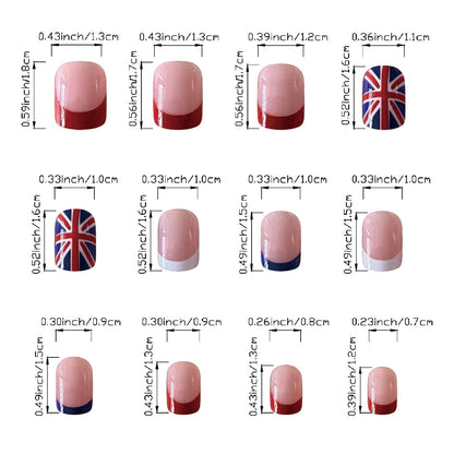 Coronation Day Red Blue White French Nails 2024