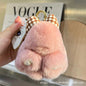 Cute Real Rabbit Fur Bow Keychain, Car Charm