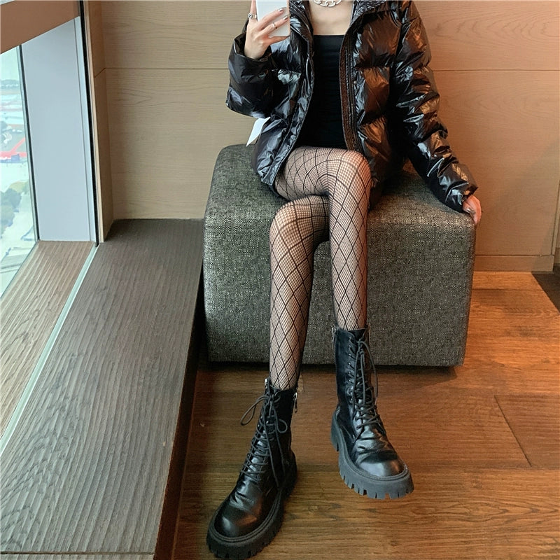 Sexy Black Rhombus Mesh Fishnet Stockings Pantyhose