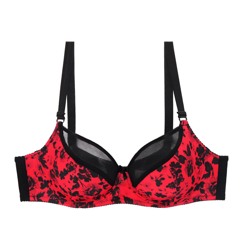 Plus Size Sexy Lace Print Bra