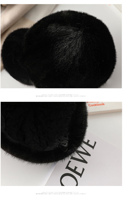 Warm Mink Fur Cap - Stylish Winter Accessory