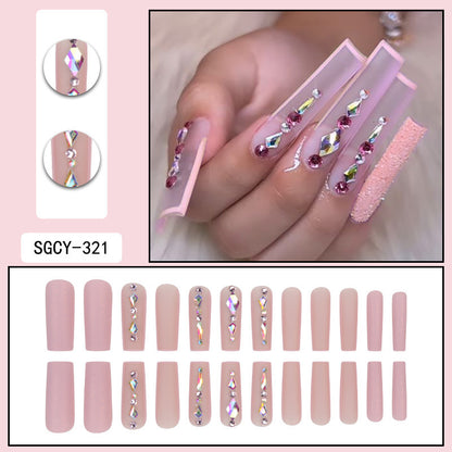 Long Elegant Nail Tips for Summer, Wearable Pads