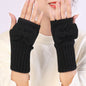 Wool Half Finger Bow Gloves